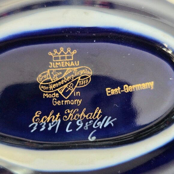 Graf von Henneberg Porzellan Echt Kobalt Made in Germany small dish ashtray - Picture 5 of 5